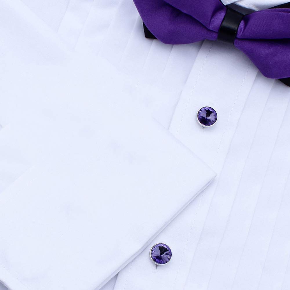 Cufflinks for Men with 4/6 pcs Shirt Studs Set, Gift Box Packed