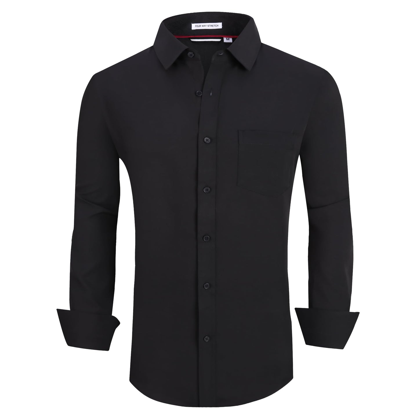 Alex Vando Mens Dress Shirt Wrinkle Free Regular Fit 4-Way Stretch Button Down Shirts