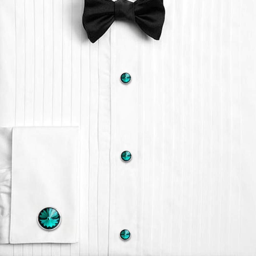 Cufflinks for Men with 4/6 pcs Shirt Studs Set, Gift Box Packed