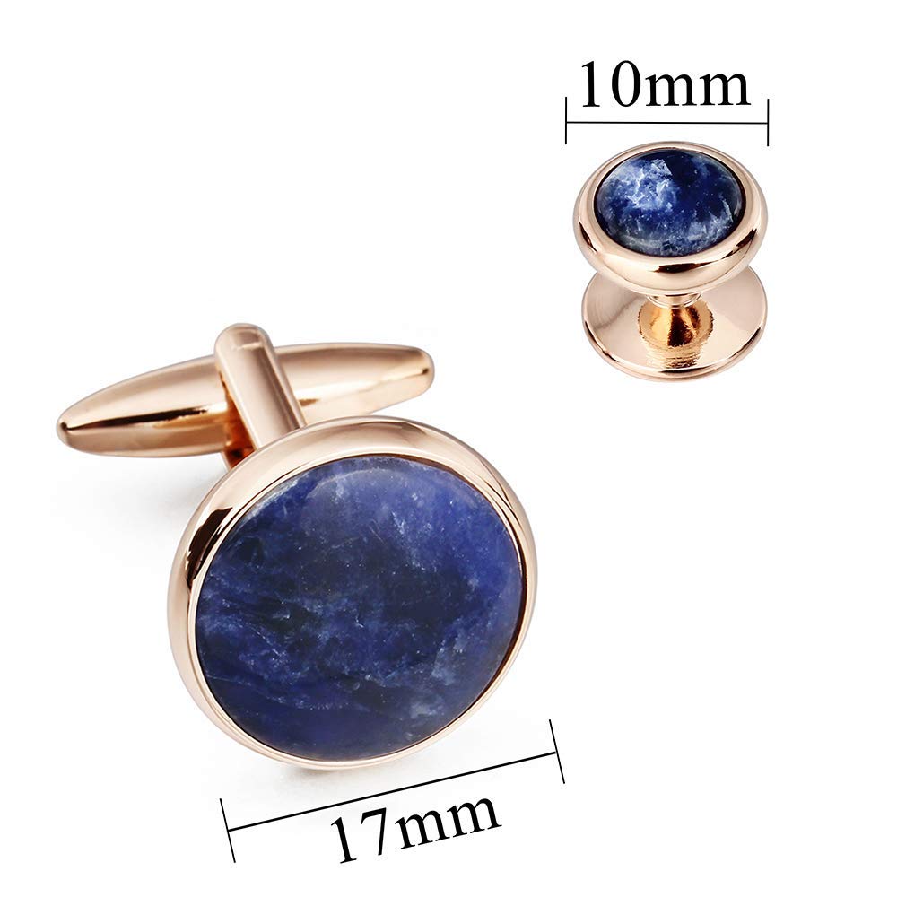 Cufflinks and Tuxedo Studs Set for Men with Gift Box, Mother-of-Pearl Cuff links for French Cuff Shirt and Dress Shirt, Suitable for Wedding, Birthday, Party