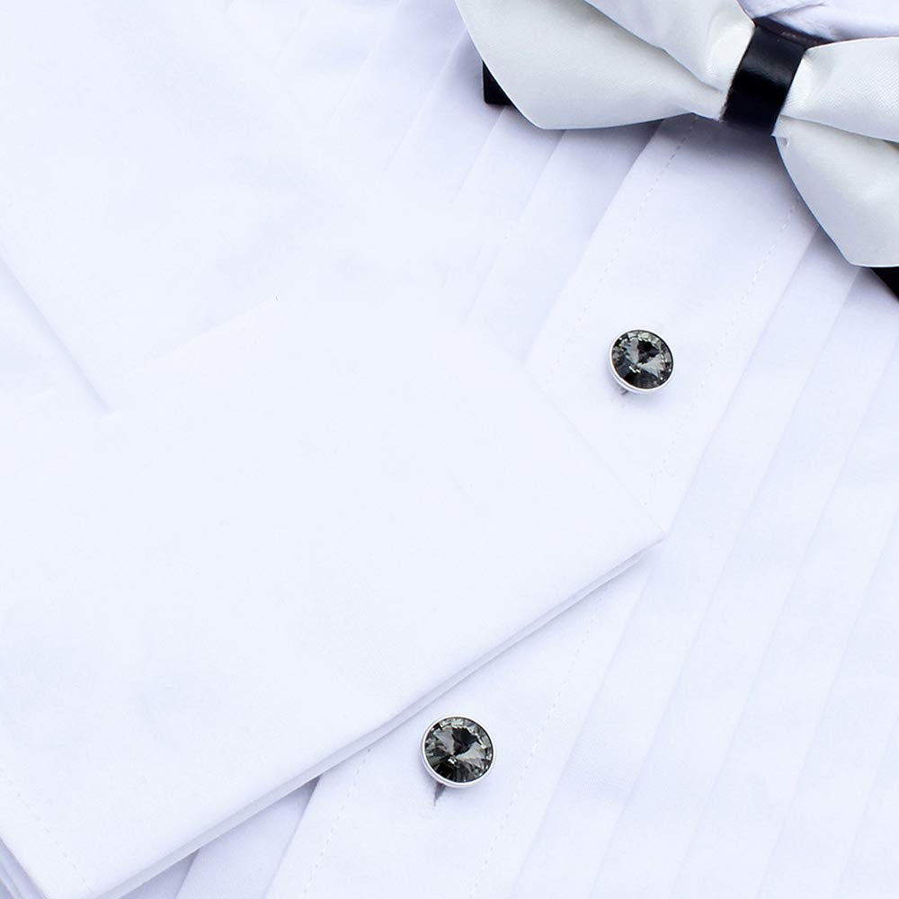 Cufflinks for Men with 4/6 pcs Shirt Studs Set, Gift Box Packed