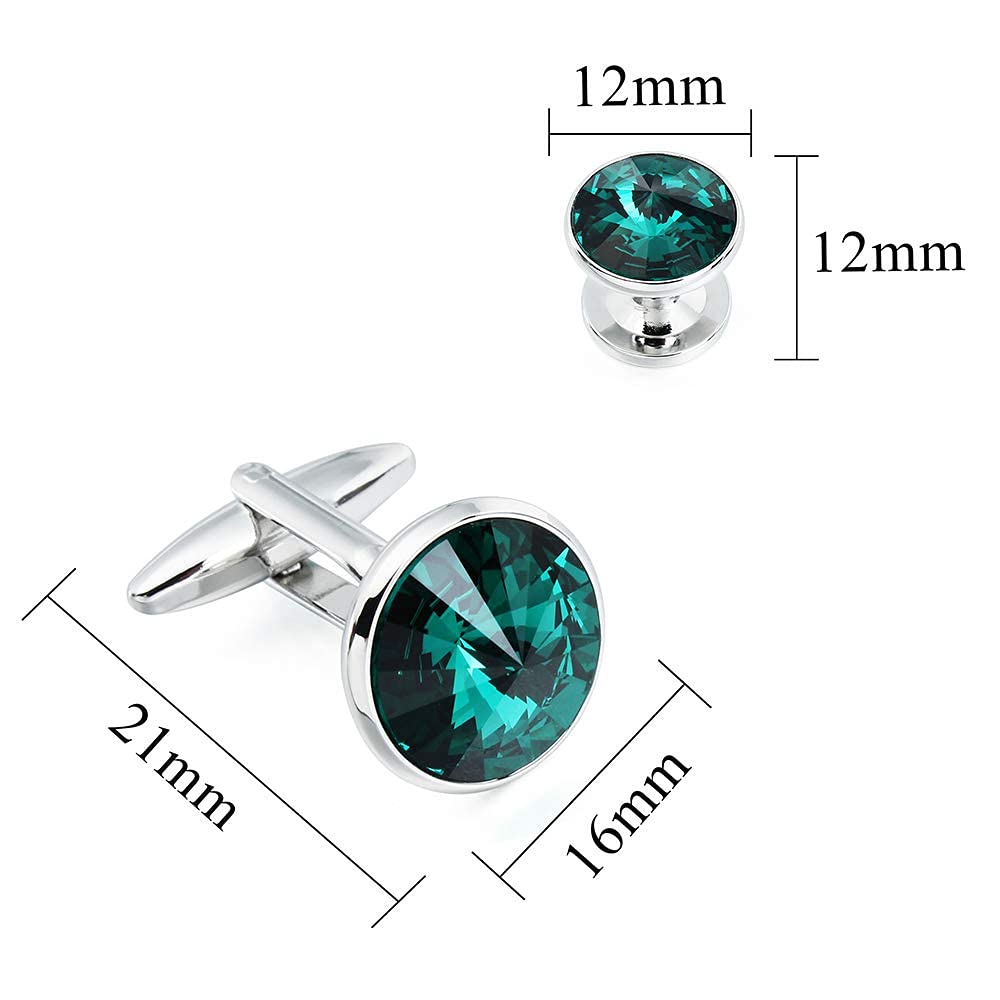 Cufflinks for Men with 4/6 pcs Shirt Studs Set, Gift Box Packed