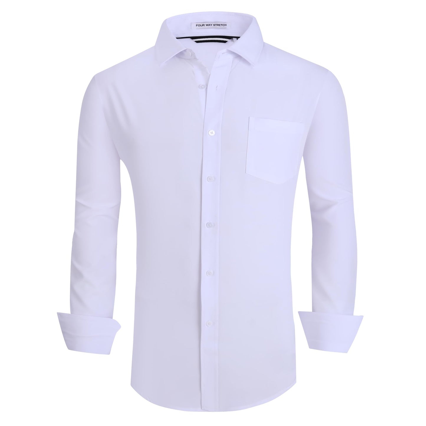 Alex Vando Mens Dress Shirt Wrinkle Free Regular Fit 4-Way Stretch Button Down Shirts