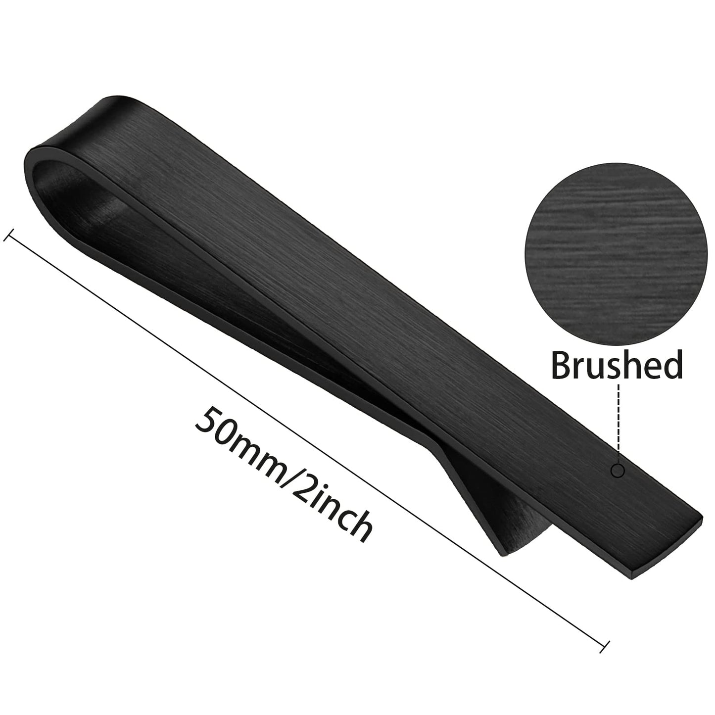 Skinny Tie Clip Bar Set, 2 Inch Tie Clip for Men - Wedding, Meeting, Party Gift Set