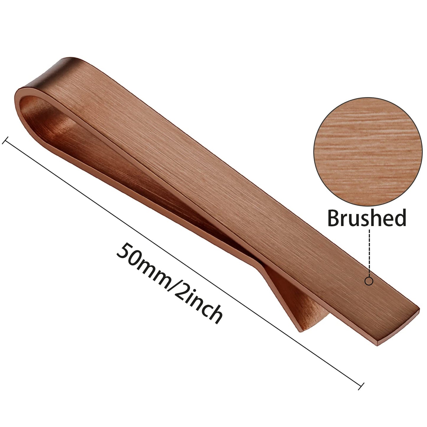 Skinny Tie Clip Bar Set, 2 Inch Tie Clip for Men - Wedding, Meeting, Party Gift Set