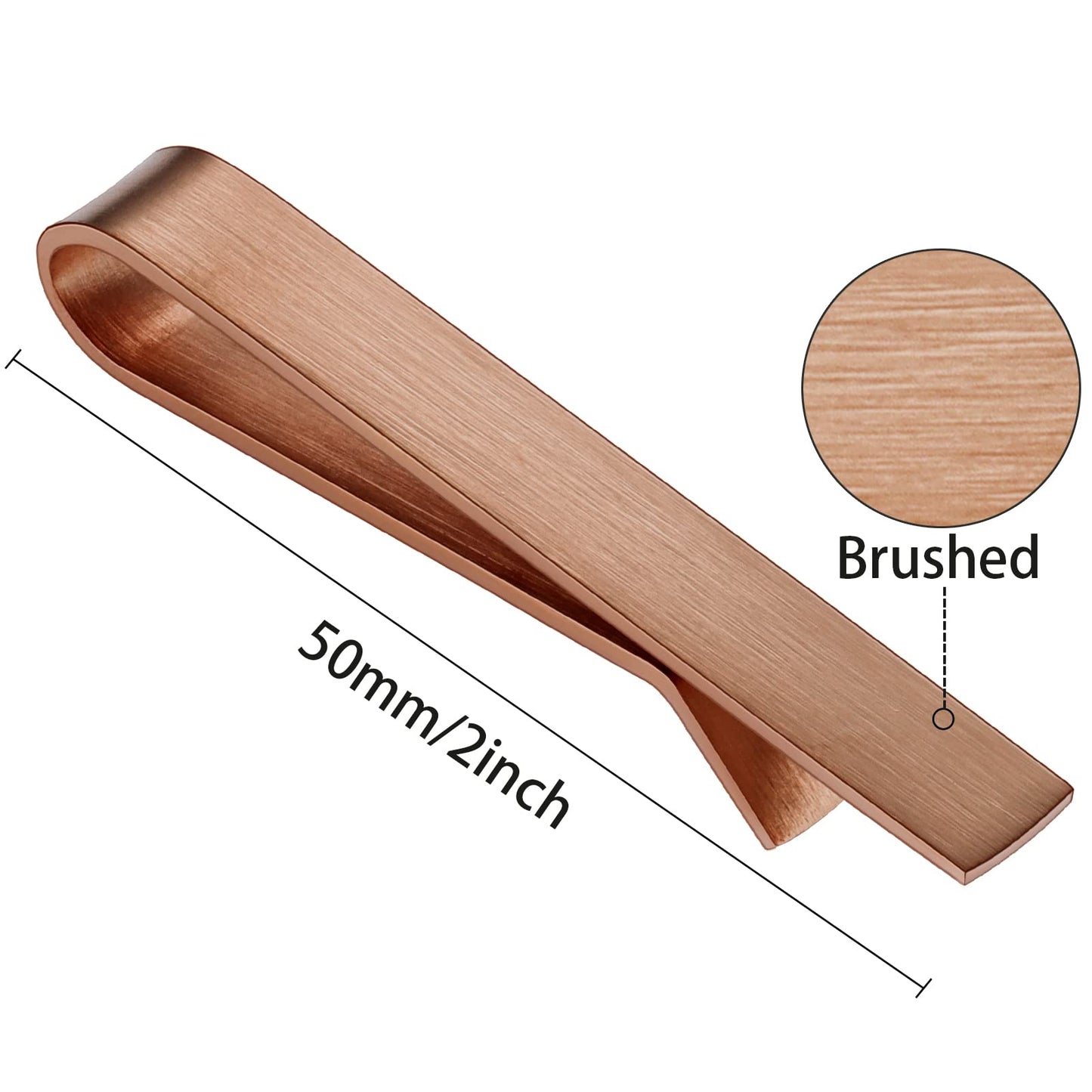 Skinny Tie Clip Bar Set, 2 Inch Tie Clip for Men - Wedding, Meeting, Party Gift Set