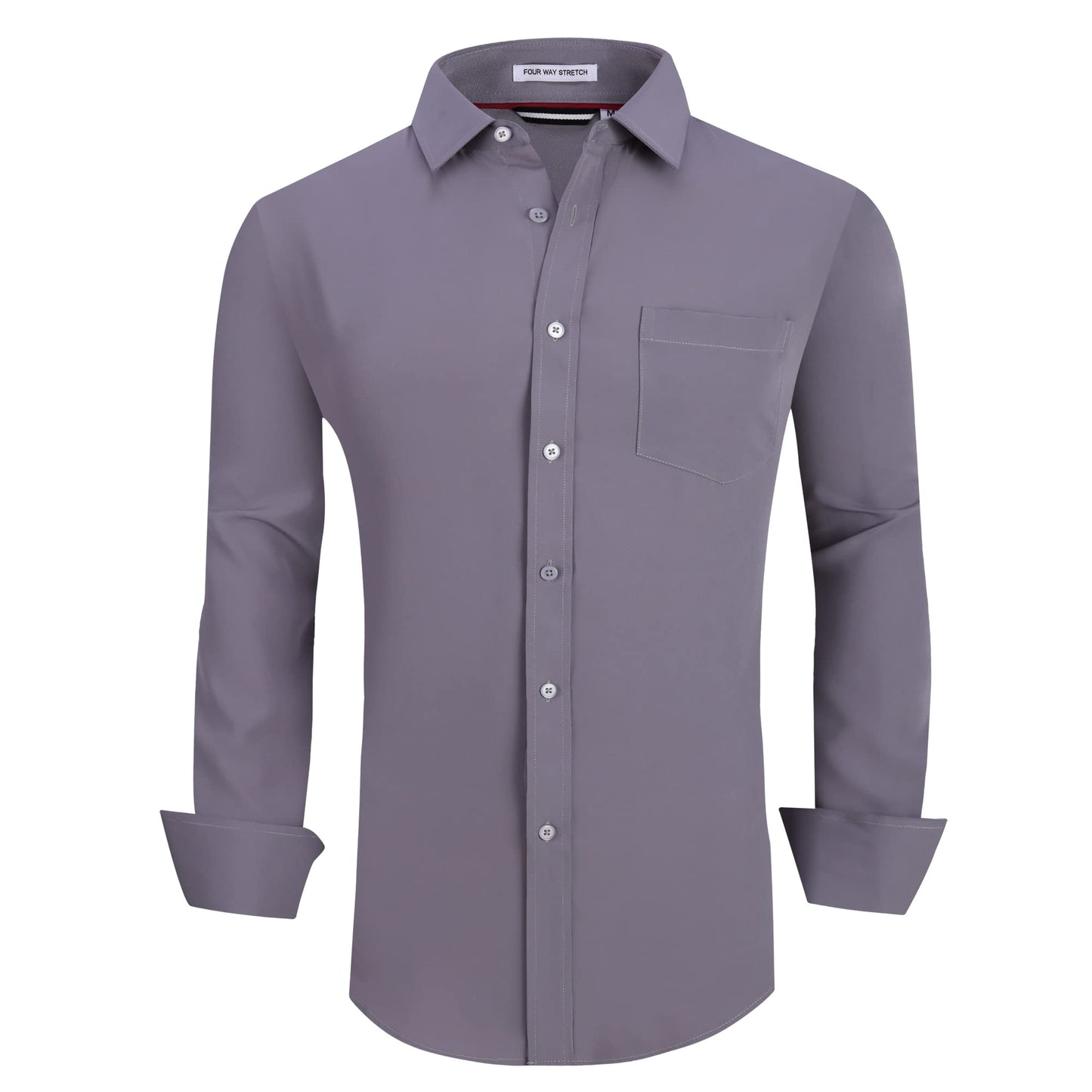 Alex Vando Mens Dress Shirt Wrinkle Free Regular Fit 4-Way Stretch Button Down Shirts