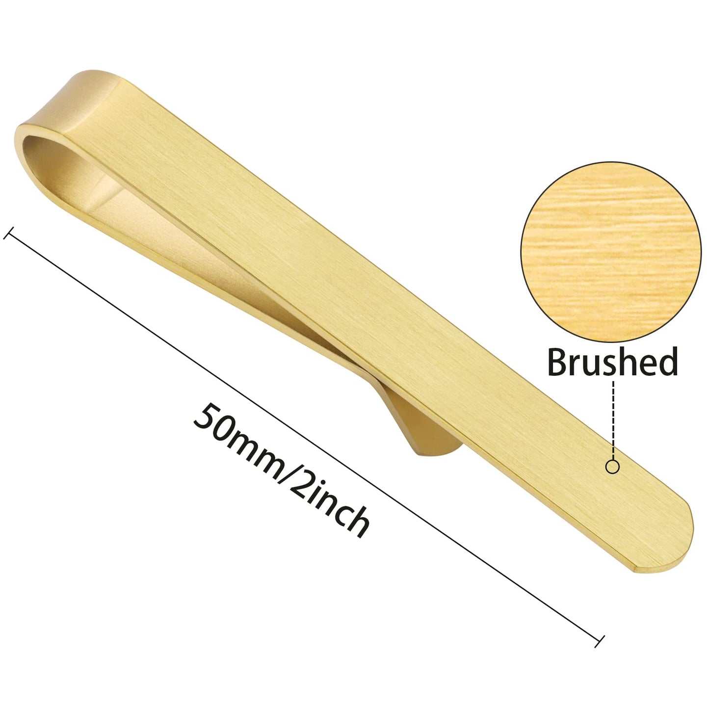 Skinny Tie Clip Bar Set, 2 Inch Tie Clip for Men - Wedding, Meeting, Party Gift Set