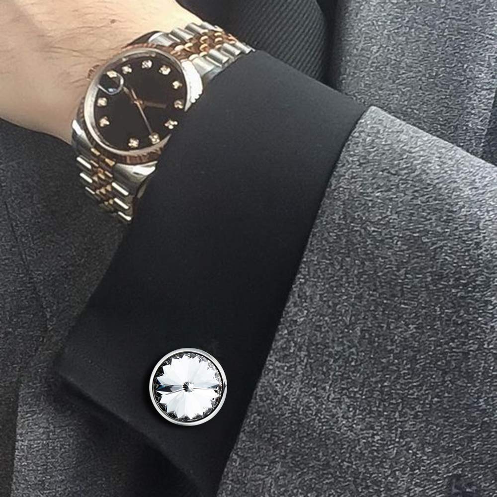Cufflinks for Men with 4/6 pcs Shirt Studs Set, Gift Box Packed