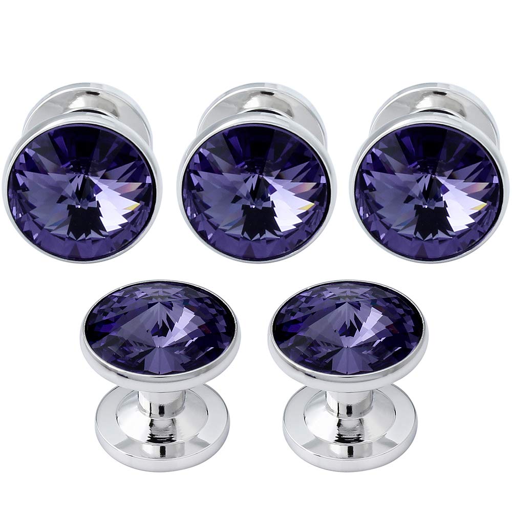 Cufflinks for Men with 4/6 pcs Shirt Studs Set, Gift Box Packed