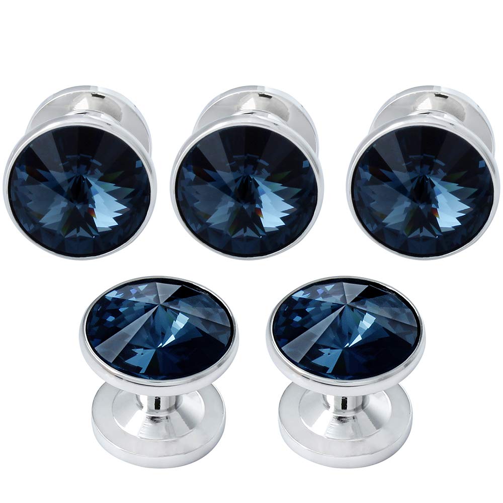 Cufflinks for Men with 4/6 pcs Shirt Studs Set, Gift Box Packed