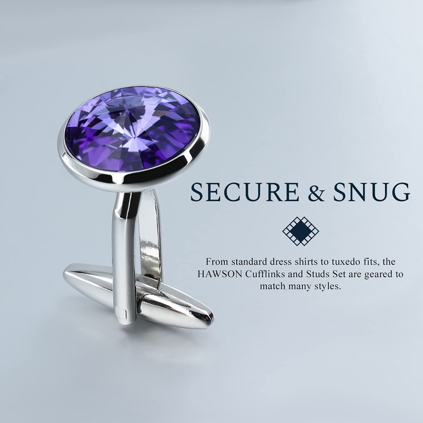 Cufflinks for Men with 4/6 pcs Shirt Studs Set, Gift Box Packed