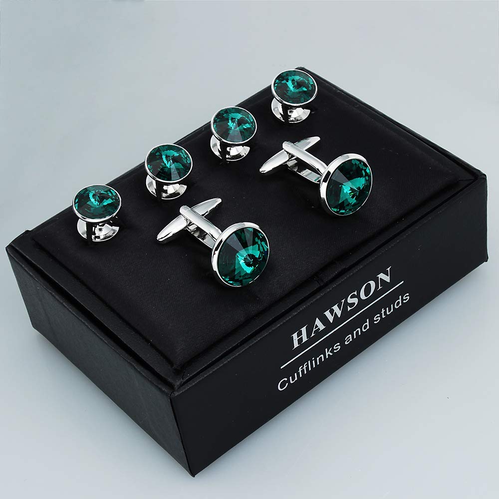 Cufflinks for Men with 4/6 pcs Shirt Studs Set, Gift Box Packed