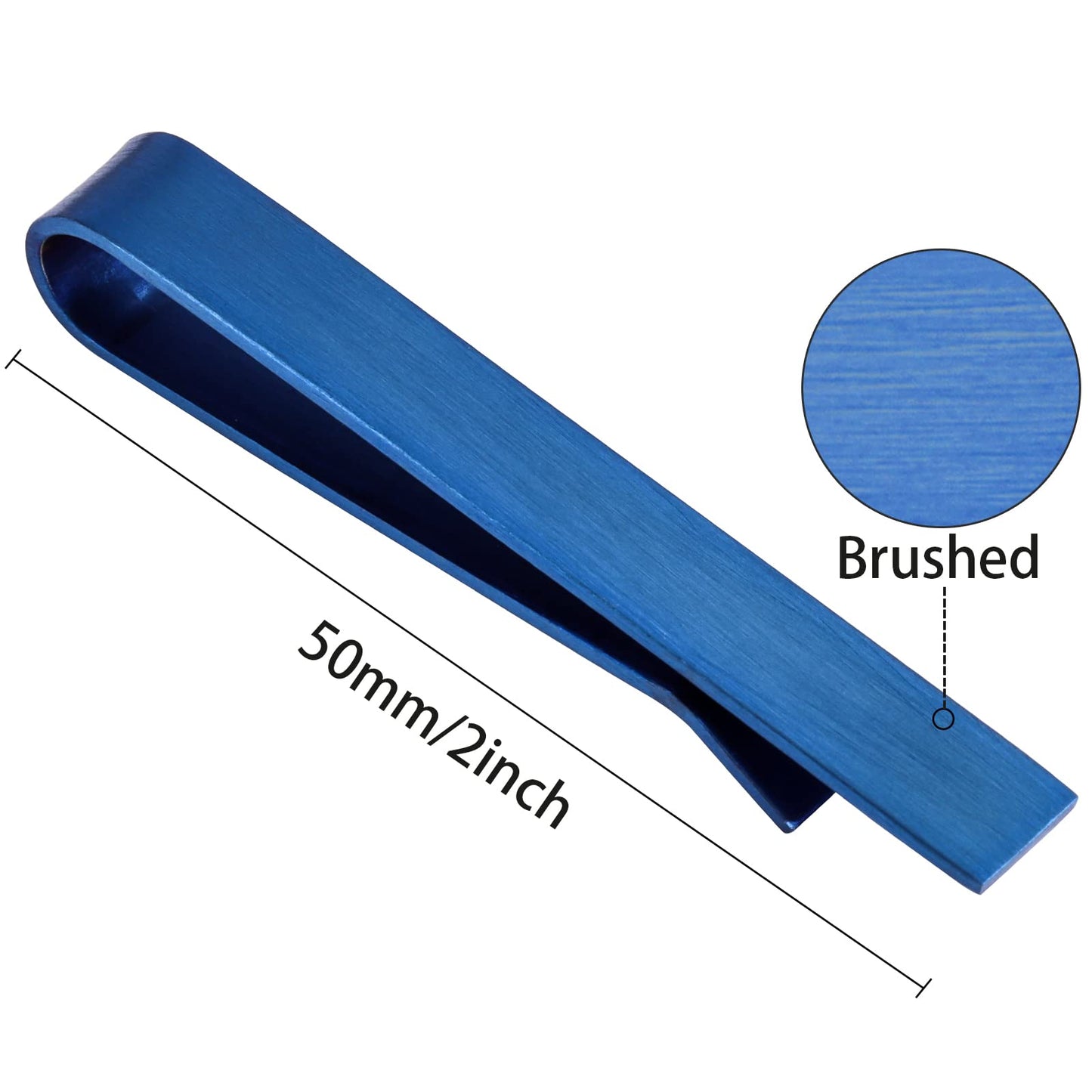 Skinny Tie Clip Bar Set, 2 Inch Tie Clip for Men - Wedding, Meeting, Party Gift Set