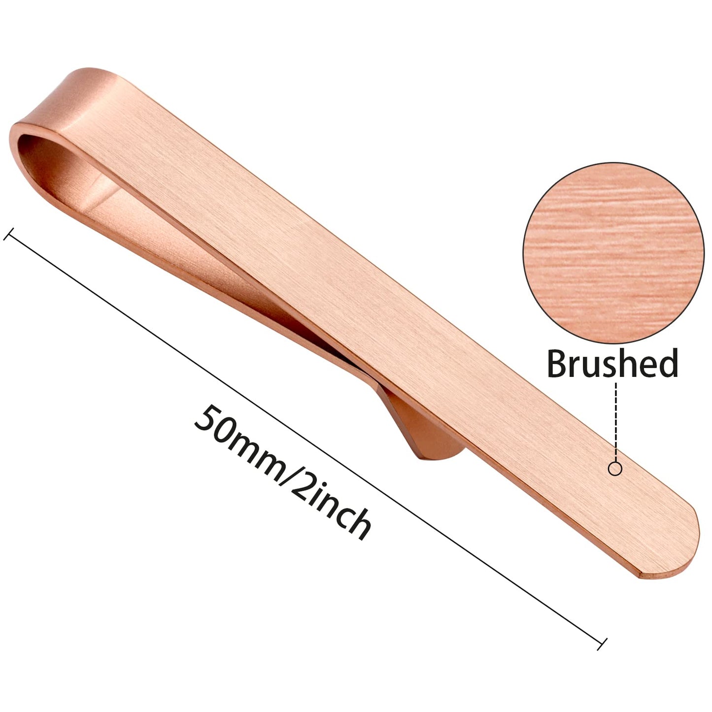 Skinny Tie Clip Bar Set, 2 Inch Tie Clip for Men - Wedding, Meeting, Party Gift Set
