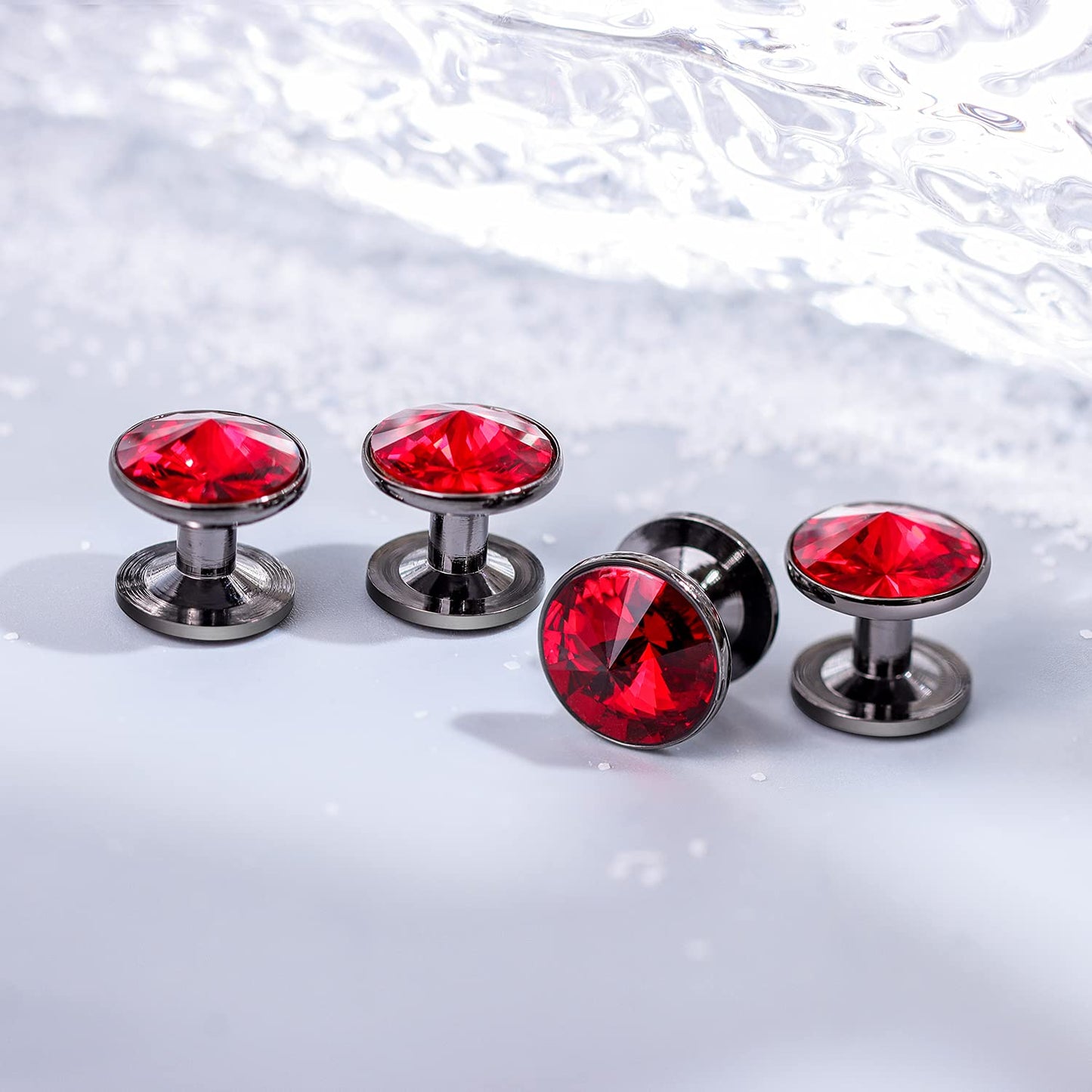 Cufflinks for Men with 4/6 pcs Shirt Studs Set, Gift Box Packed