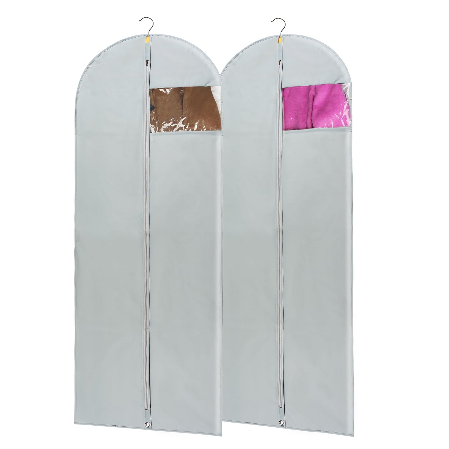 Clear Garment Bags Clothes Covers Protecting Dusts (Set of 12) for Storage Plastic Garment Bags Hanging Clothes Bags Dress Bag for Gowns Long with Zipper for Closet - 24'' x 40''/12 Pack