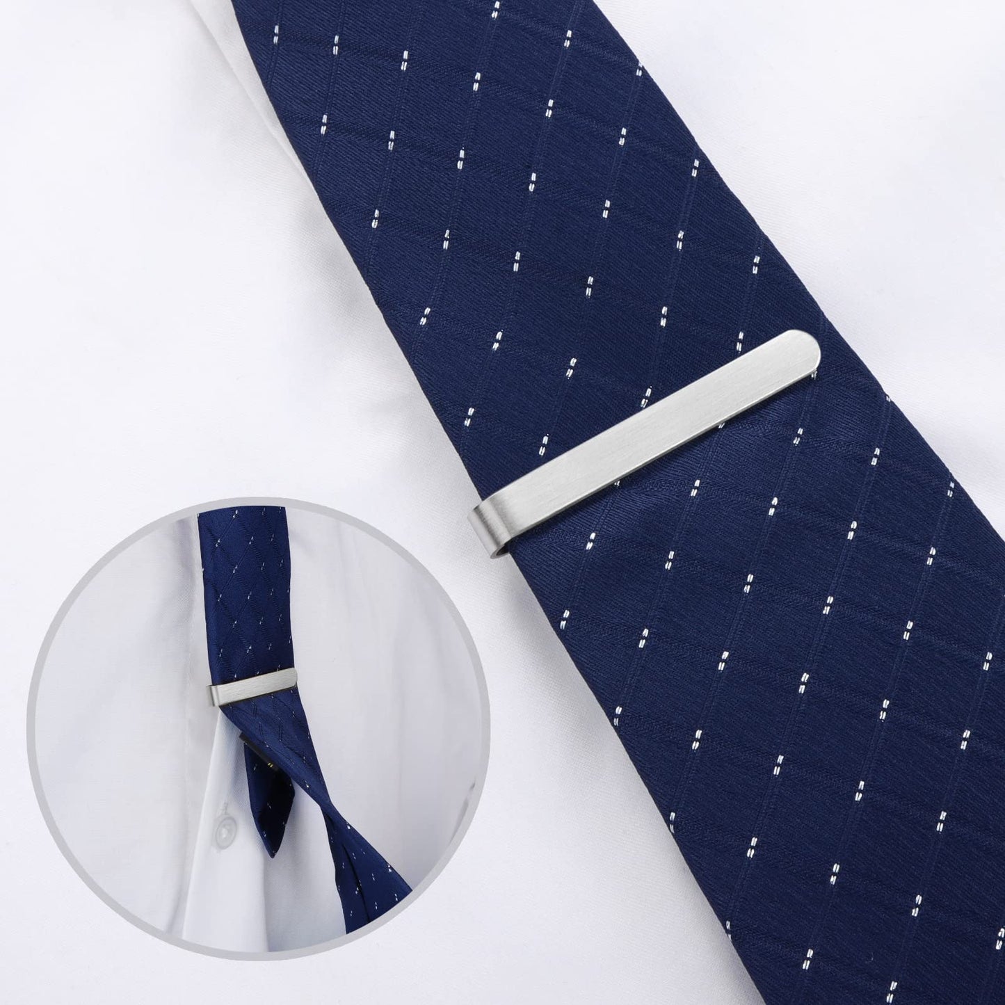Skinny Tie Clip Bar Set, 2 Inch Tie Clip for Men - Wedding, Meeting, Party Gift Set