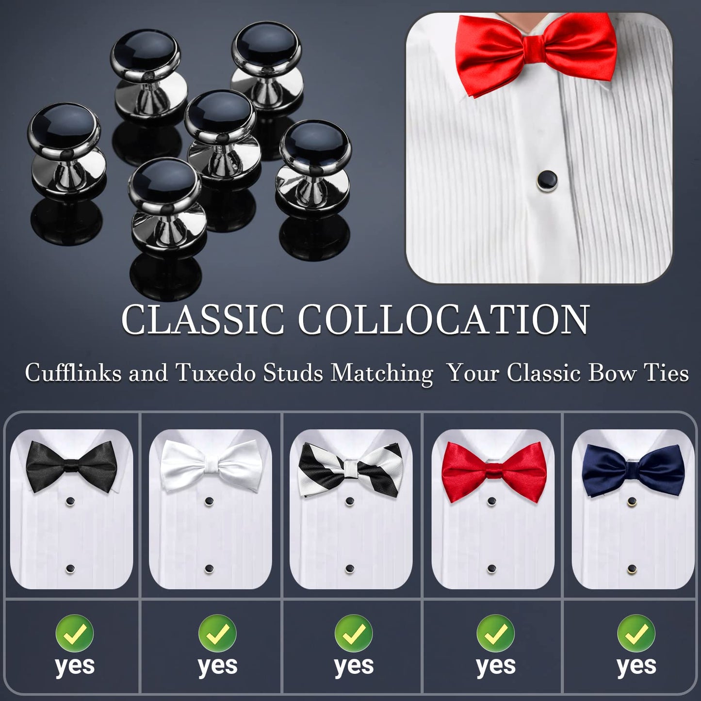 Men’s Cufflinks and Tuxedo Studs Set