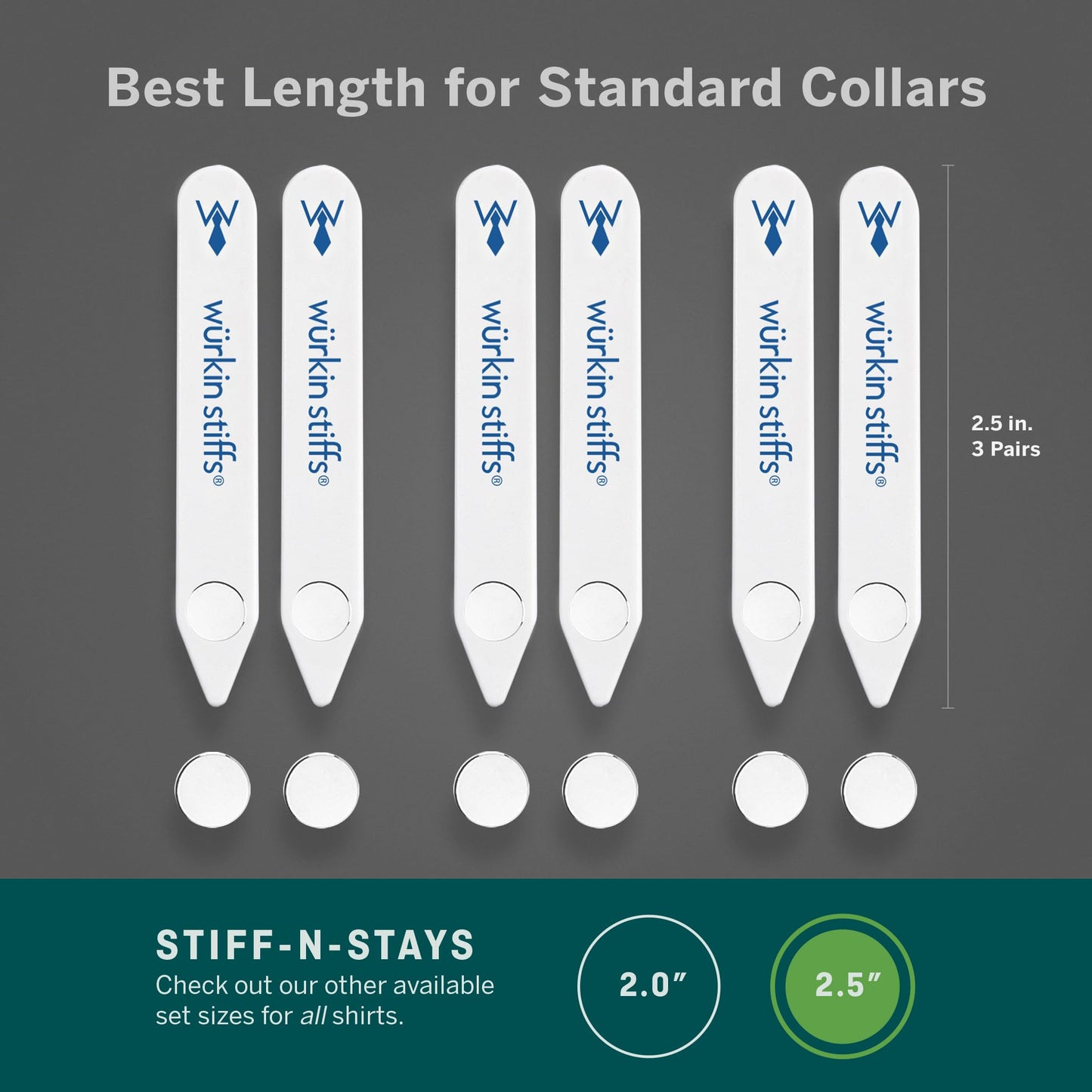 Würkin Stiffs Plastic Magnetic Collar Stays As Seen on Shark Tank | Stiff-N-Stays Collar Inserts