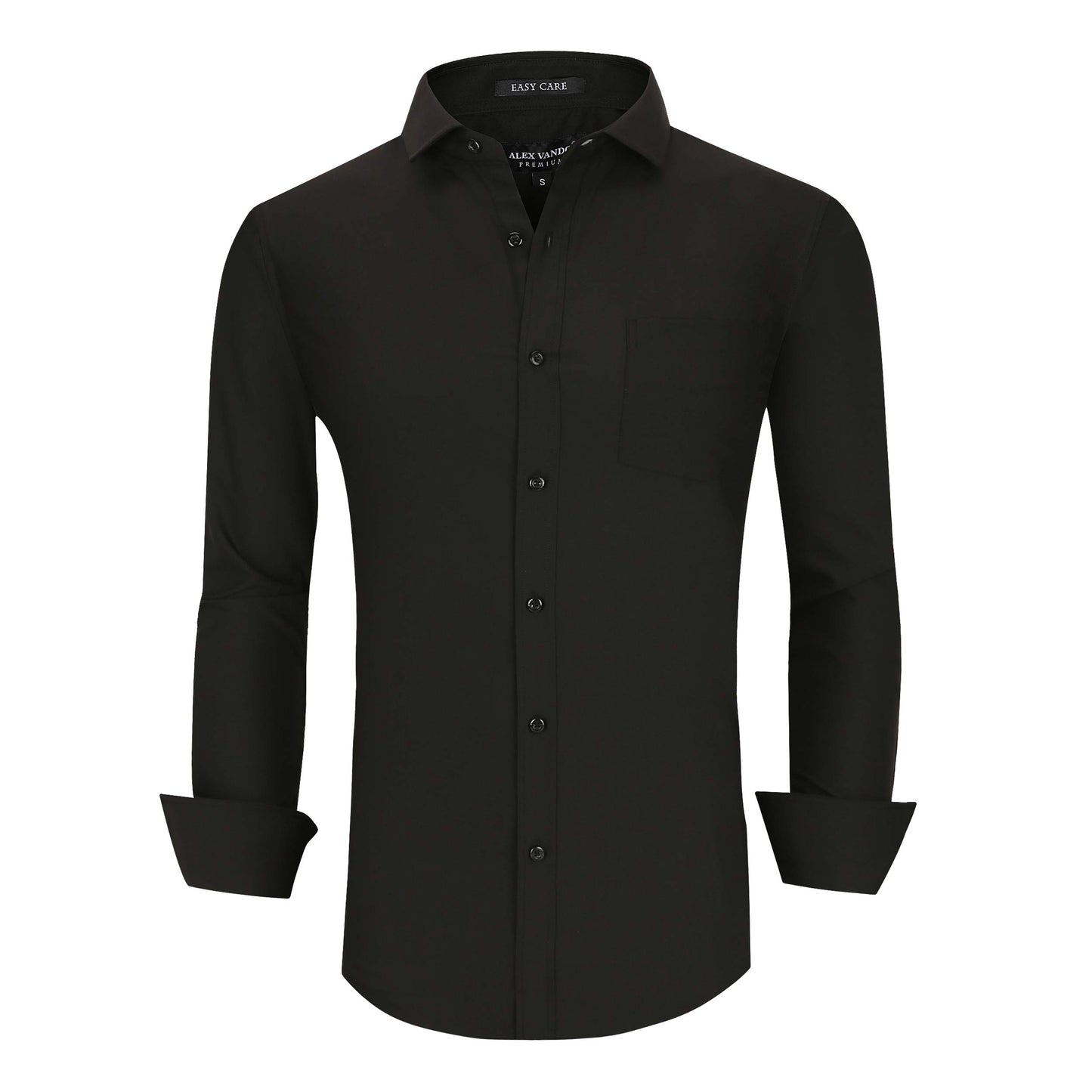 Alex Vando Mens Bamboo Dress Shirts Wrinkle Free Regular Fit Stretch Button Down Shirt