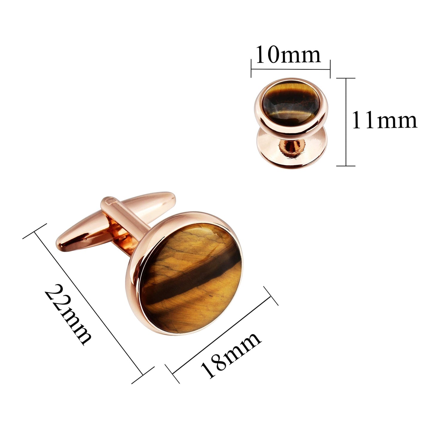 Cufflinks and Tuxedo Studs Set for Men with Gift Box, Mother-of-Pearl Cuff links for French Cuff Shirt and Dress Shirt, Suitable for Wedding, Birthday, Party