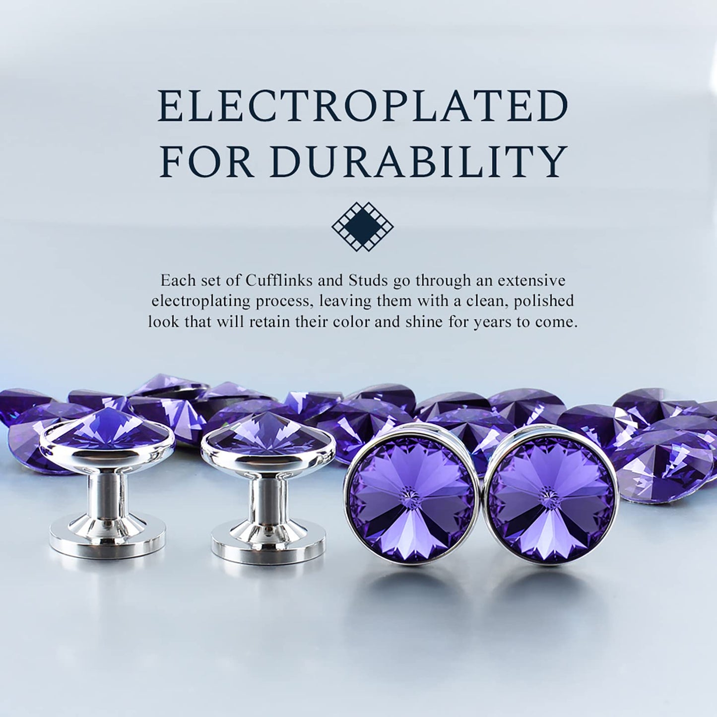 Cufflinks for Men with 4/6 pcs Shirt Studs Set, Gift Box Packed