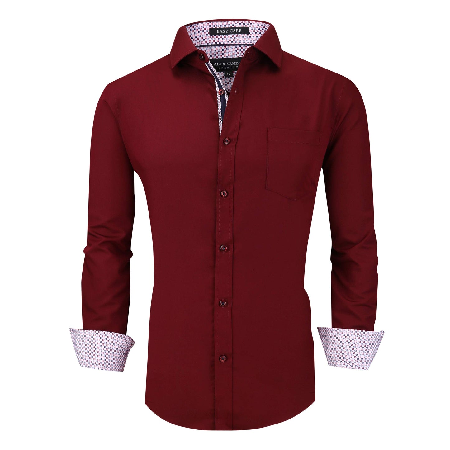 Alex Vando Mens Bamboo Dress Shirts Wrinkle Free Regular Fit Stretch Button Down Shirt