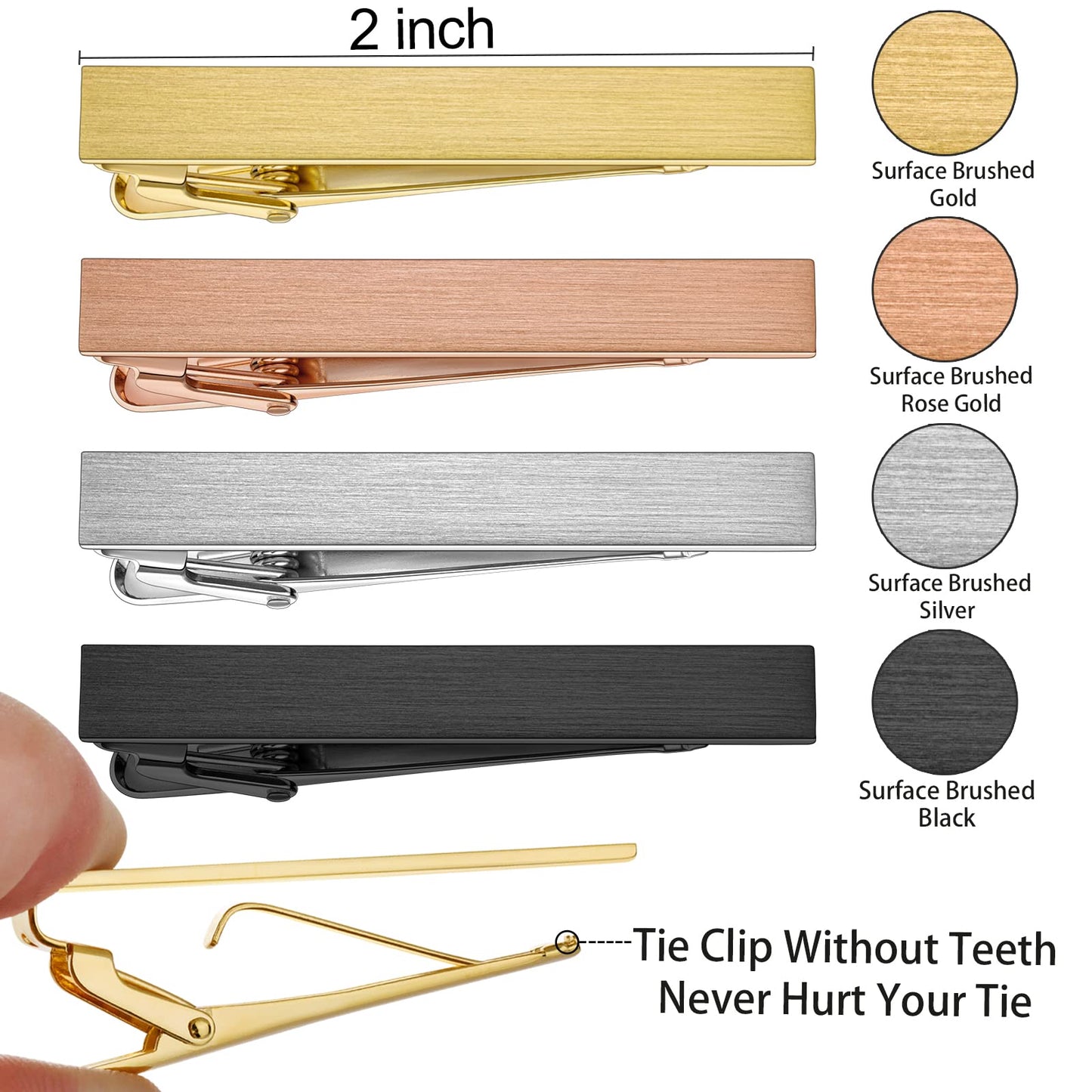 2 inch Tie Clip for Men in 1pcs/ 3pcs/4 pcs
