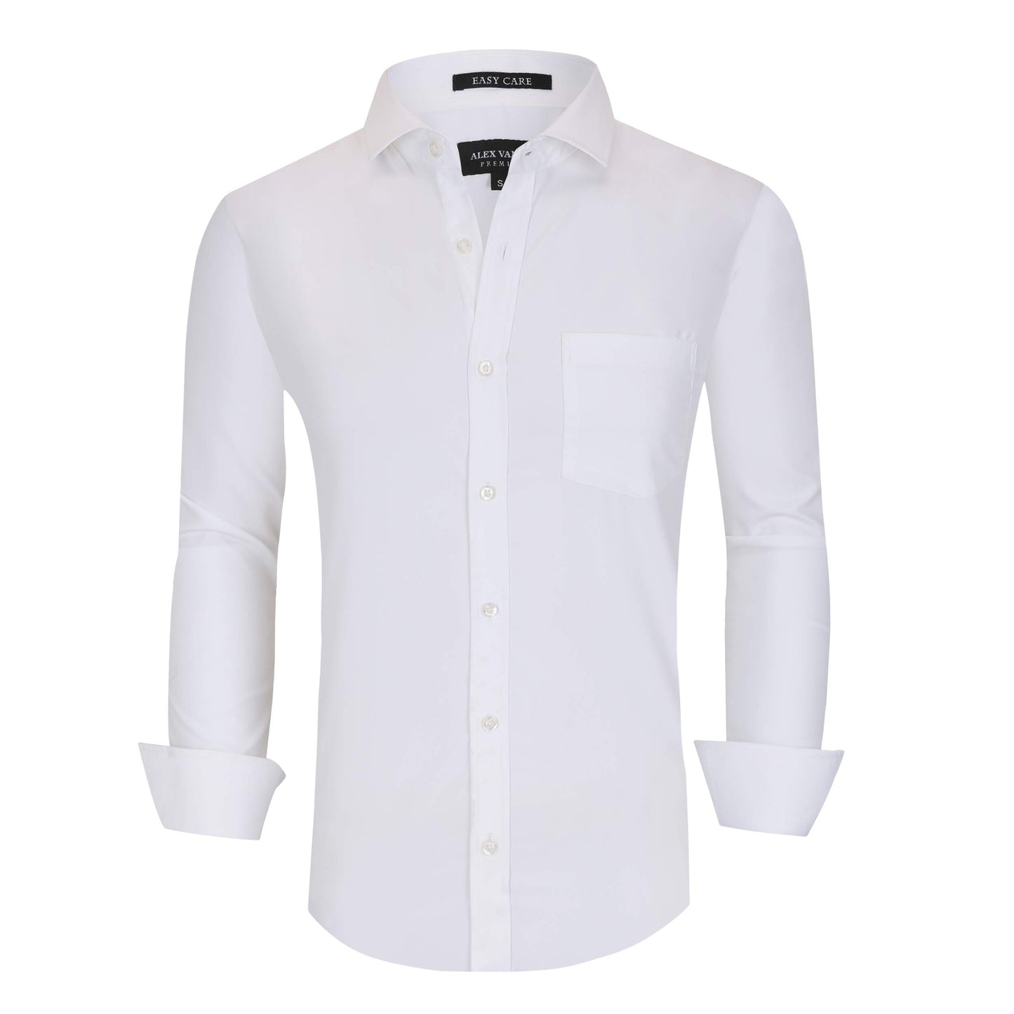 Alex Vando Mens Bamboo Dress Shirts Wrinkle Free Regular Fit Stretch Button Down Shirt