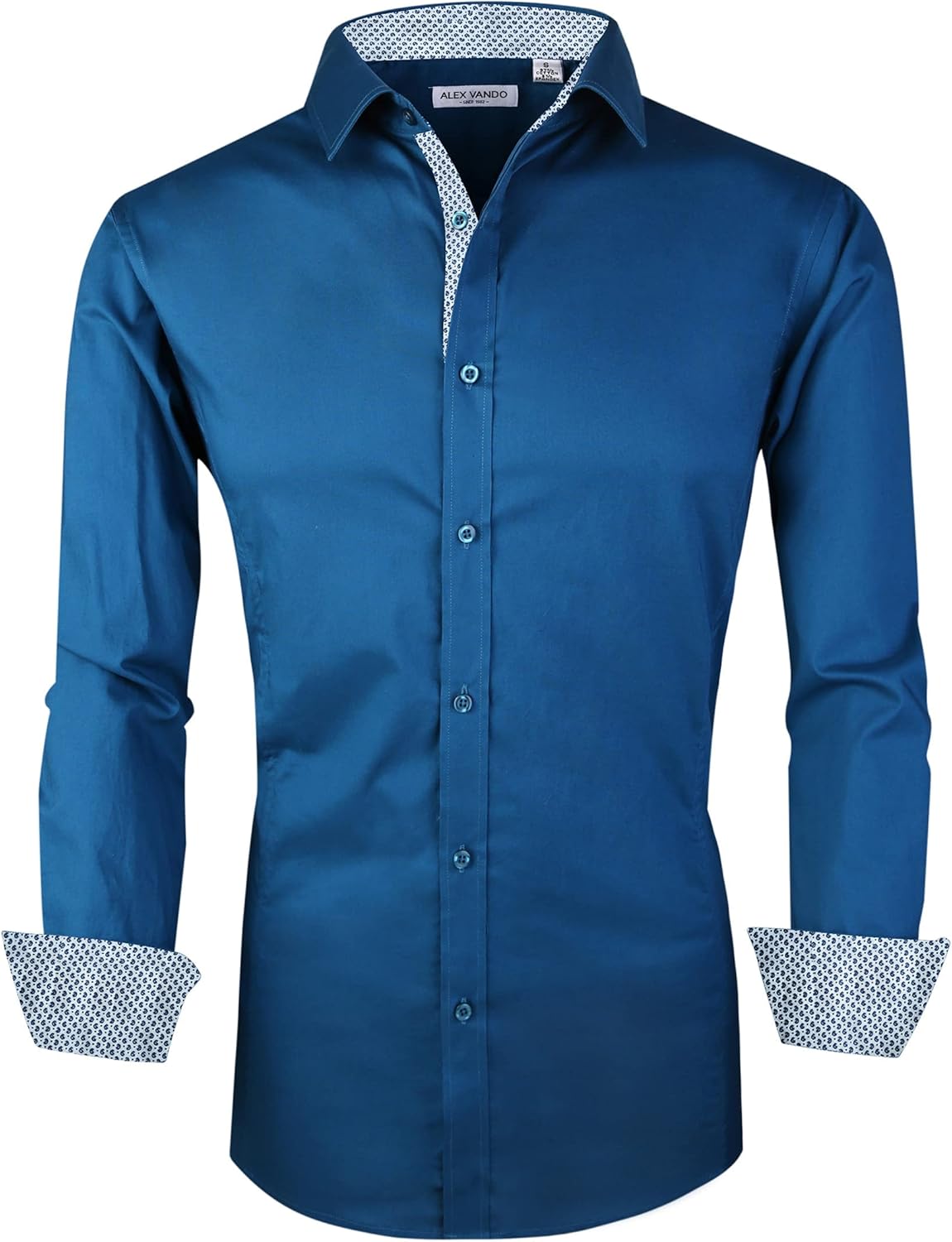 Alex Vando Mens Dress Shirts Regular Fit Long Sleeve Stretch Business Dress Shirts for Men