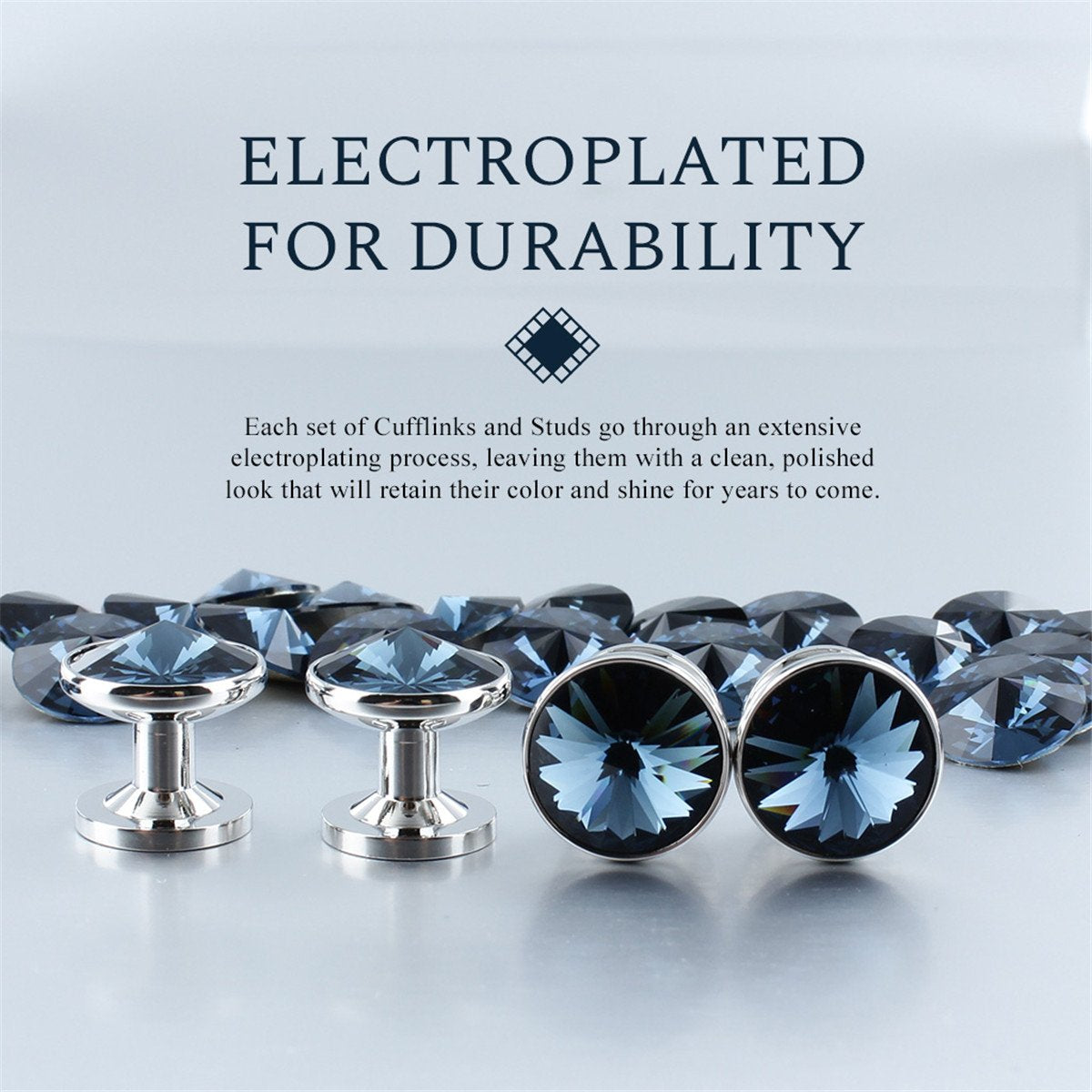 Cufflinks for Men with 4/6 pcs Shirt Studs Set, Gift Box Packed