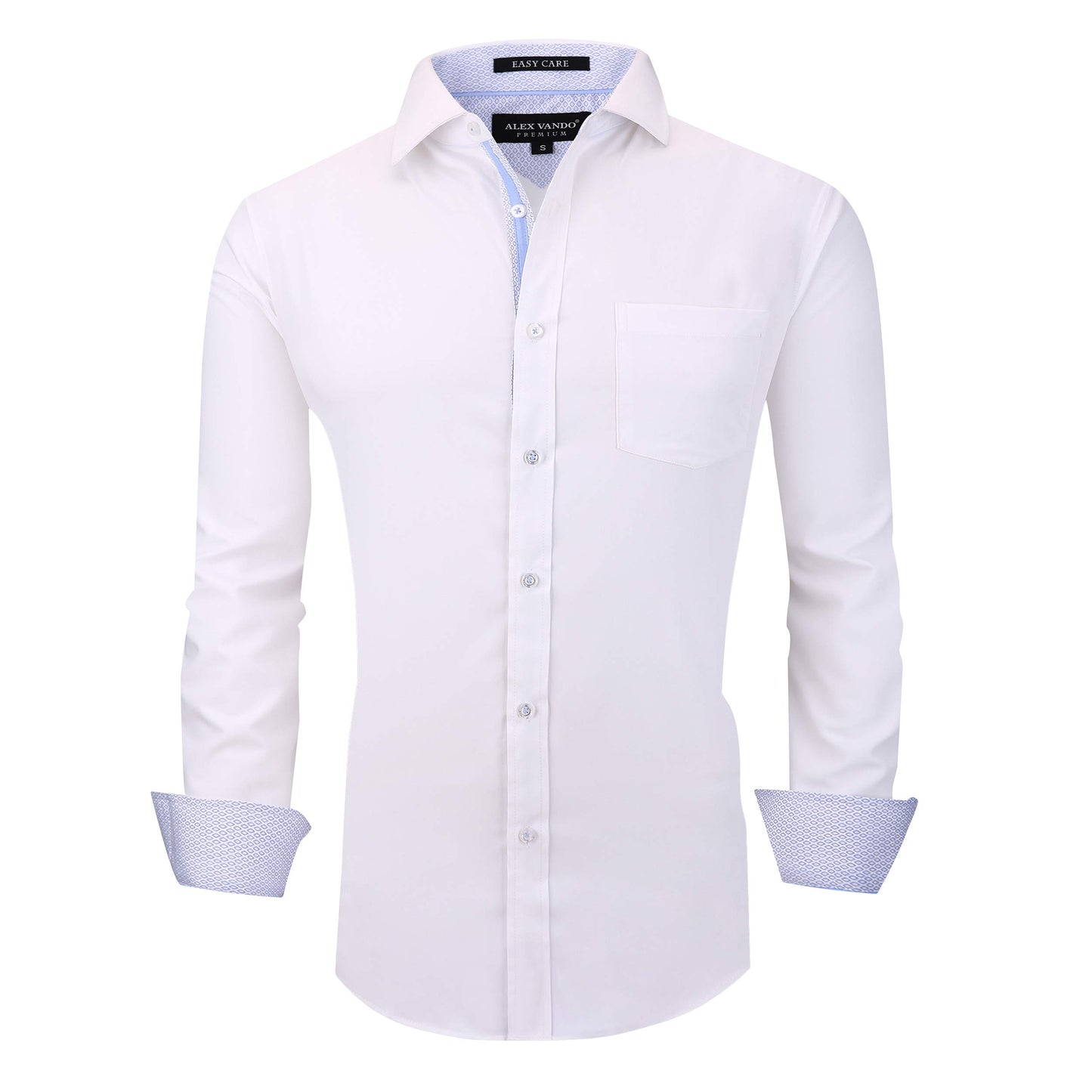 Alex Vando Mens Bamboo Dress Shirts Wrinkle Free Regular Fit Stretch Button Down Shirt
