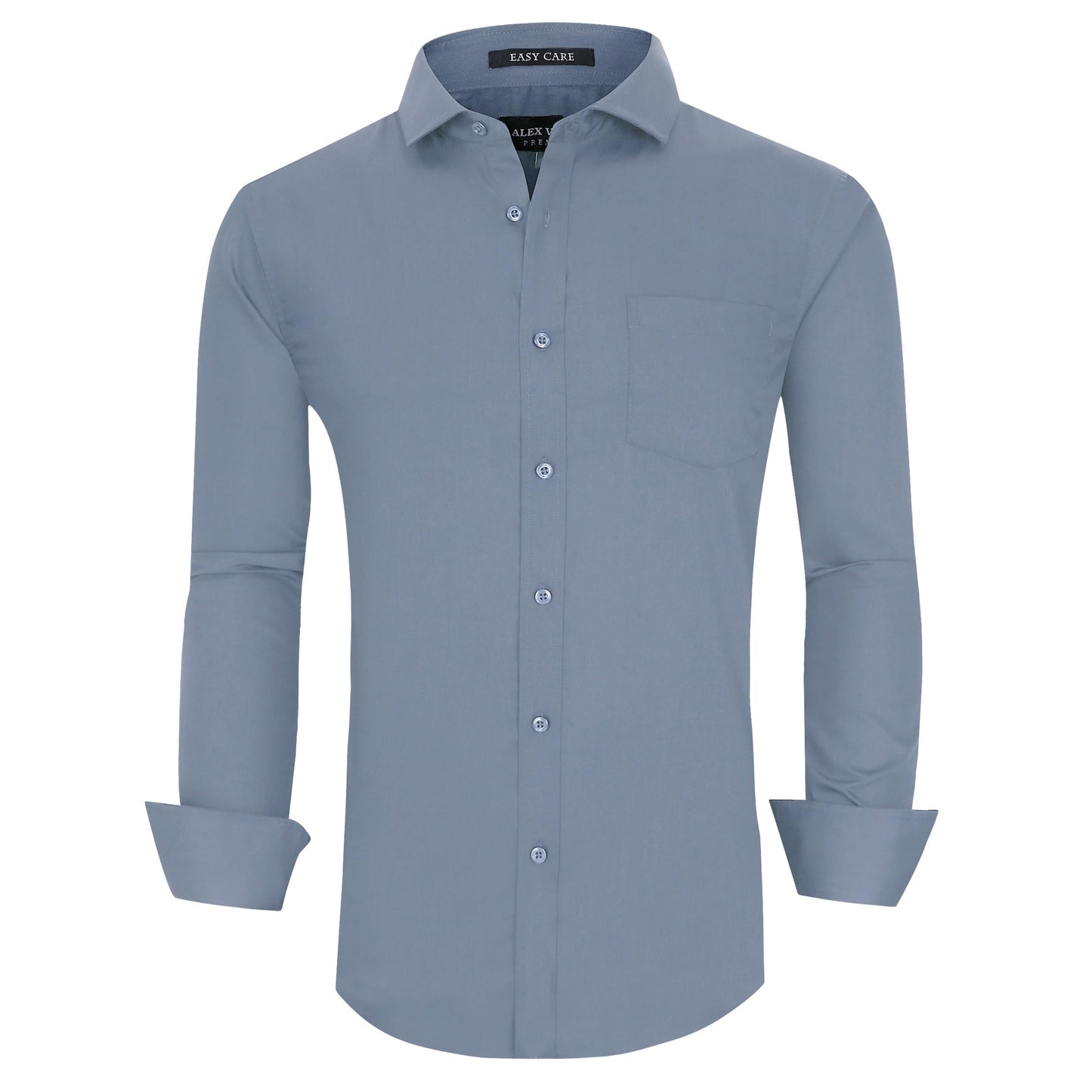 Alex Vando Mens Bamboo Dress Shirts Wrinkle Free Regular Fit Stretch Button Down Shirt