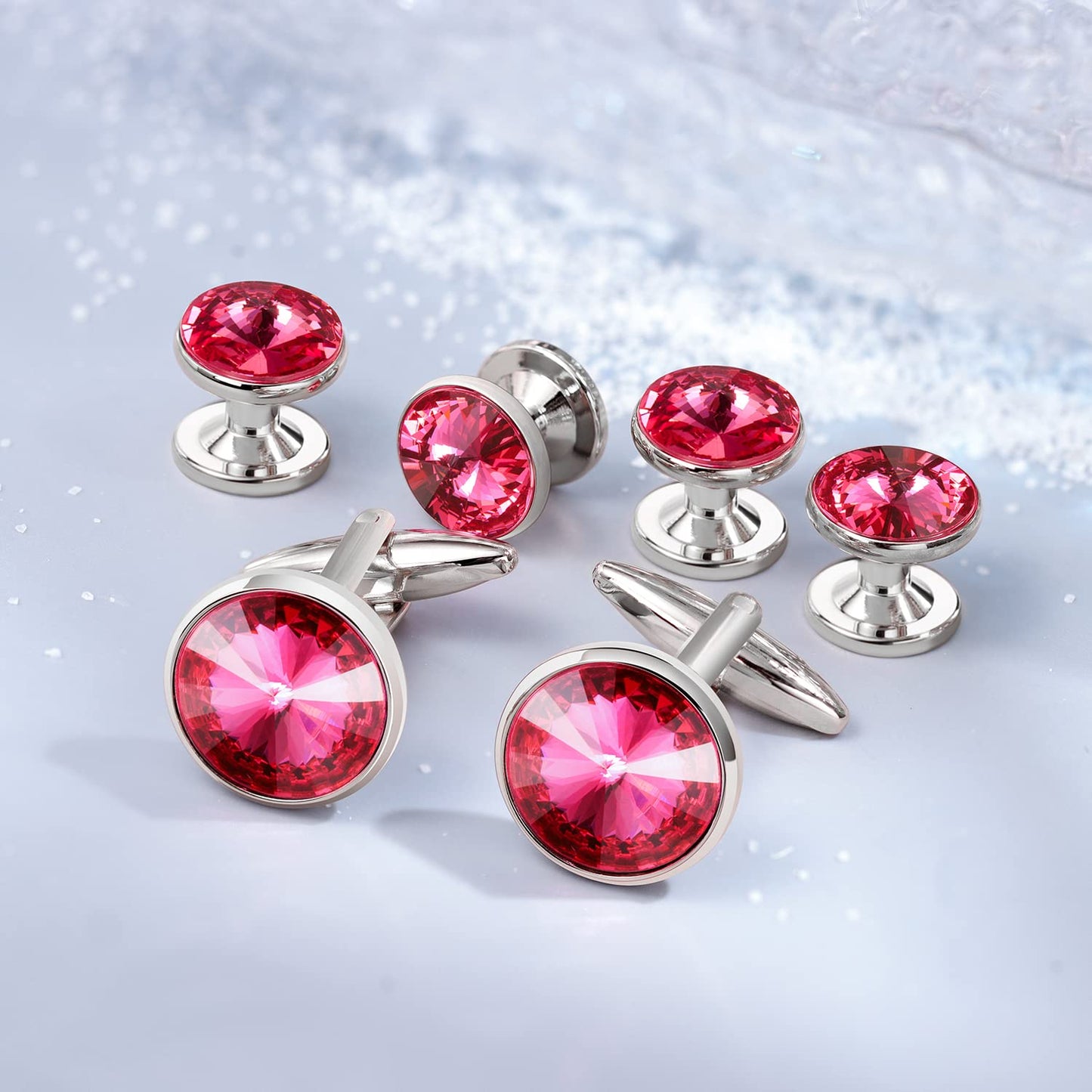 Cufflinks for Men with 4/6 pcs Shirt Studs Set, Gift Box Packed