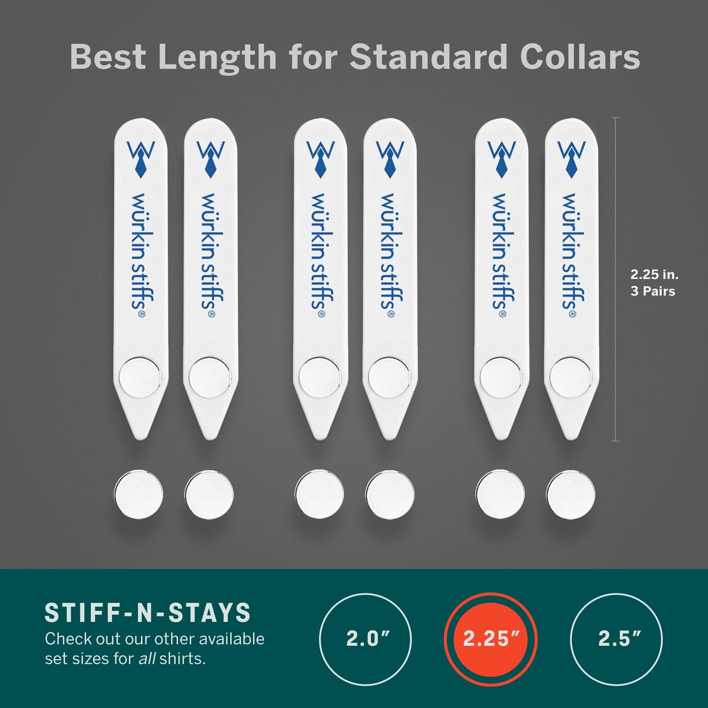 Würkin Stiffs Plastic Magnetic Collar Stays As Seen on Shark Tank | Stiff-N-Stays Collar Inserts