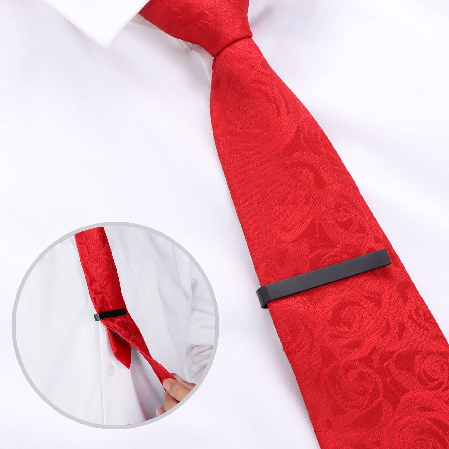 Skinny Tie Clip Bar Set, 2 Inch Tie Clip for Men - Wedding, Meeting, Party Gift Set