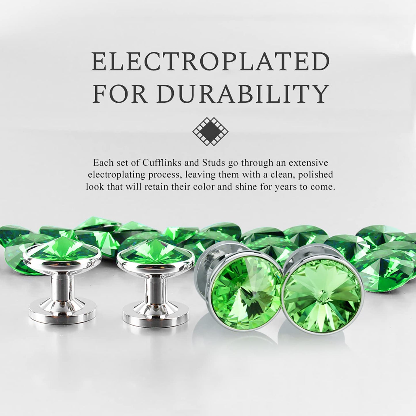 Cufflinks for Men with 4/6 pcs Shirt Studs Set, Gift Box Packed