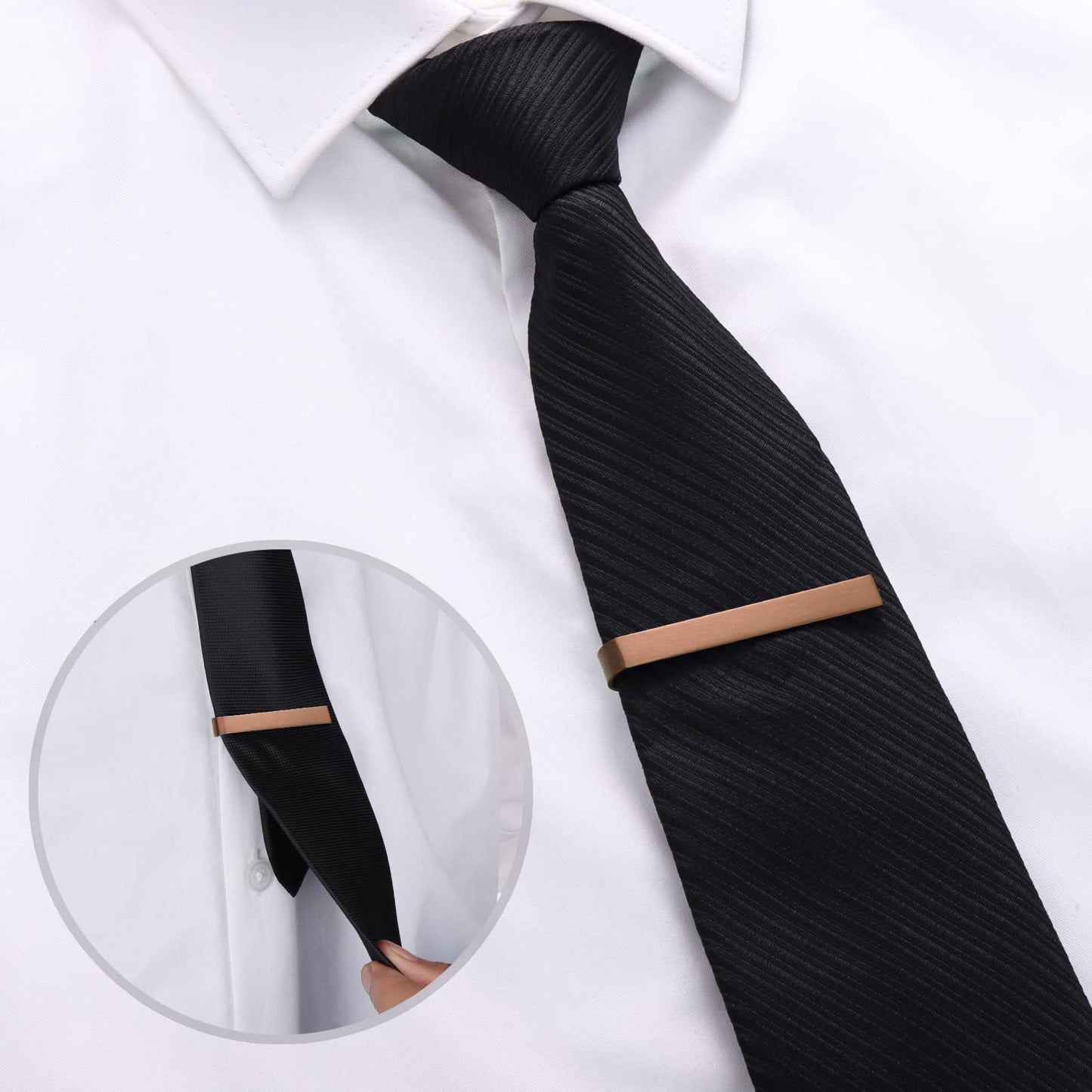 Skinny Tie Clip Bar Set, 2 Inch Tie Clip for Men - Wedding, Meeting, Party Gift Set
