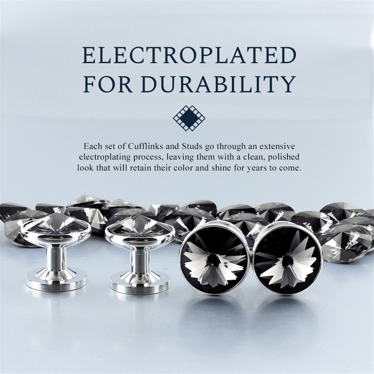 Cufflinks for Men with 4/6 pcs Shirt Studs Set, Gift Box Packed