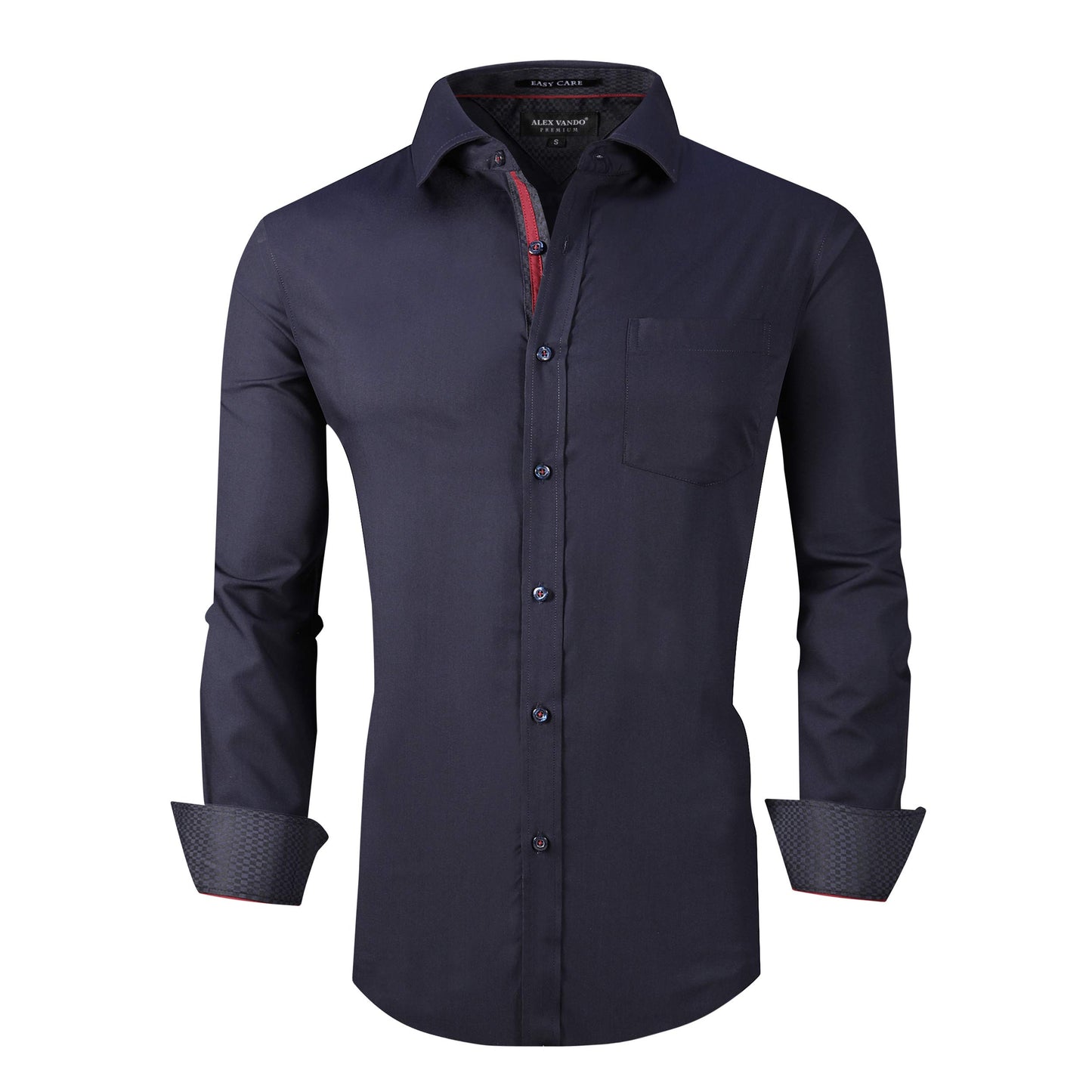 Alex Vando Mens Bamboo Dress Shirts Wrinkle Free Regular Fit Stretch Button Down Shirt