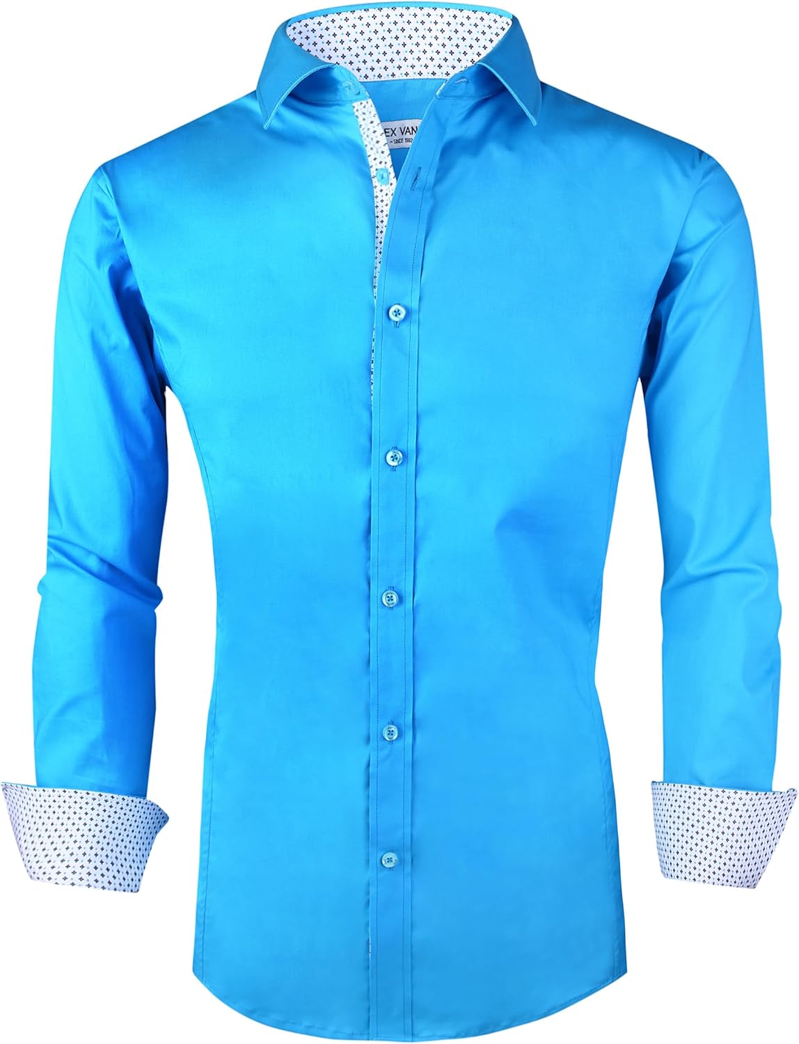 Alex Vando Mens Dress Shirts Regular Fit Long Sleeve Stretch Business Dress Shirts for Men