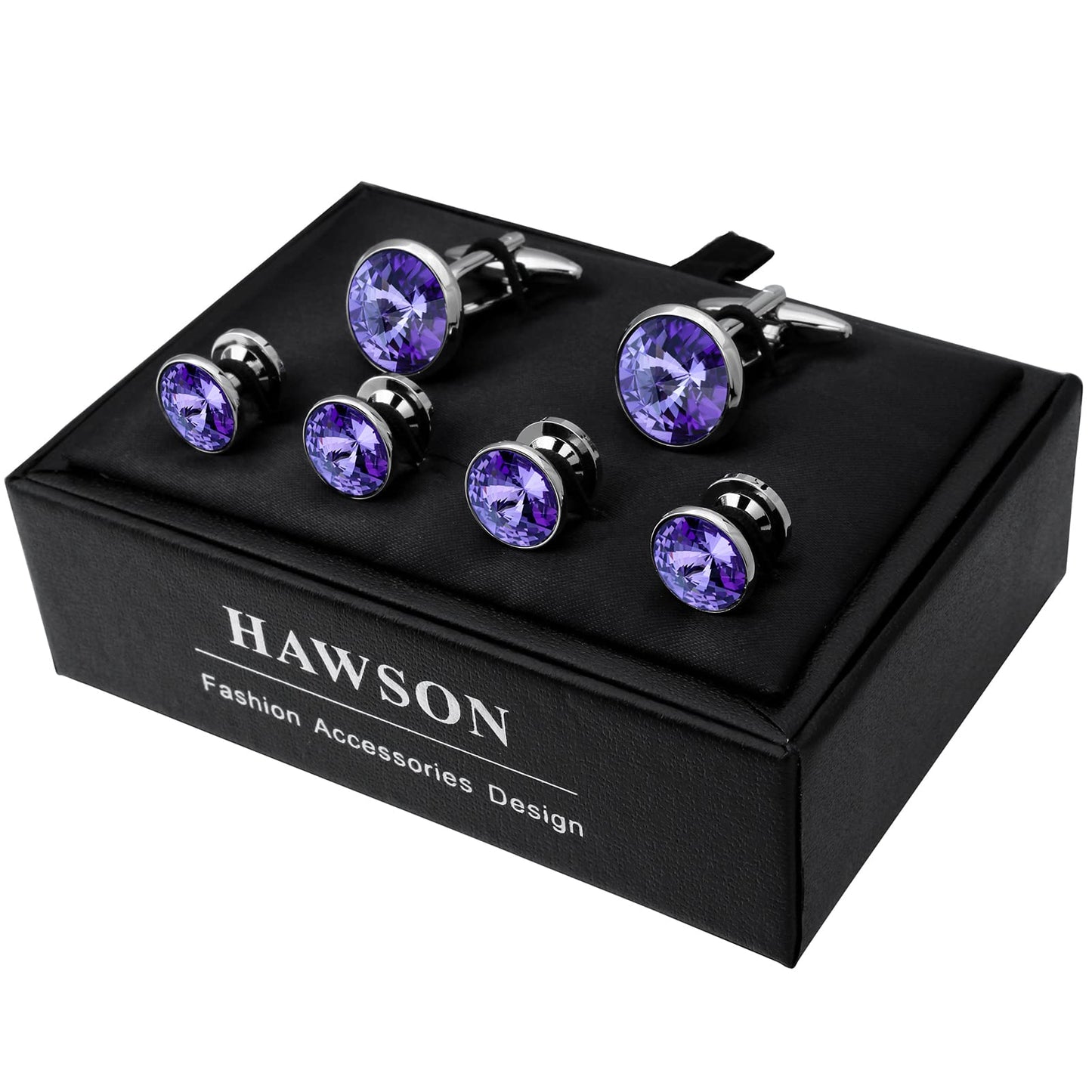Cufflinks for Men with 4/6 pcs Shirt Studs Set, Gift Box Packed
