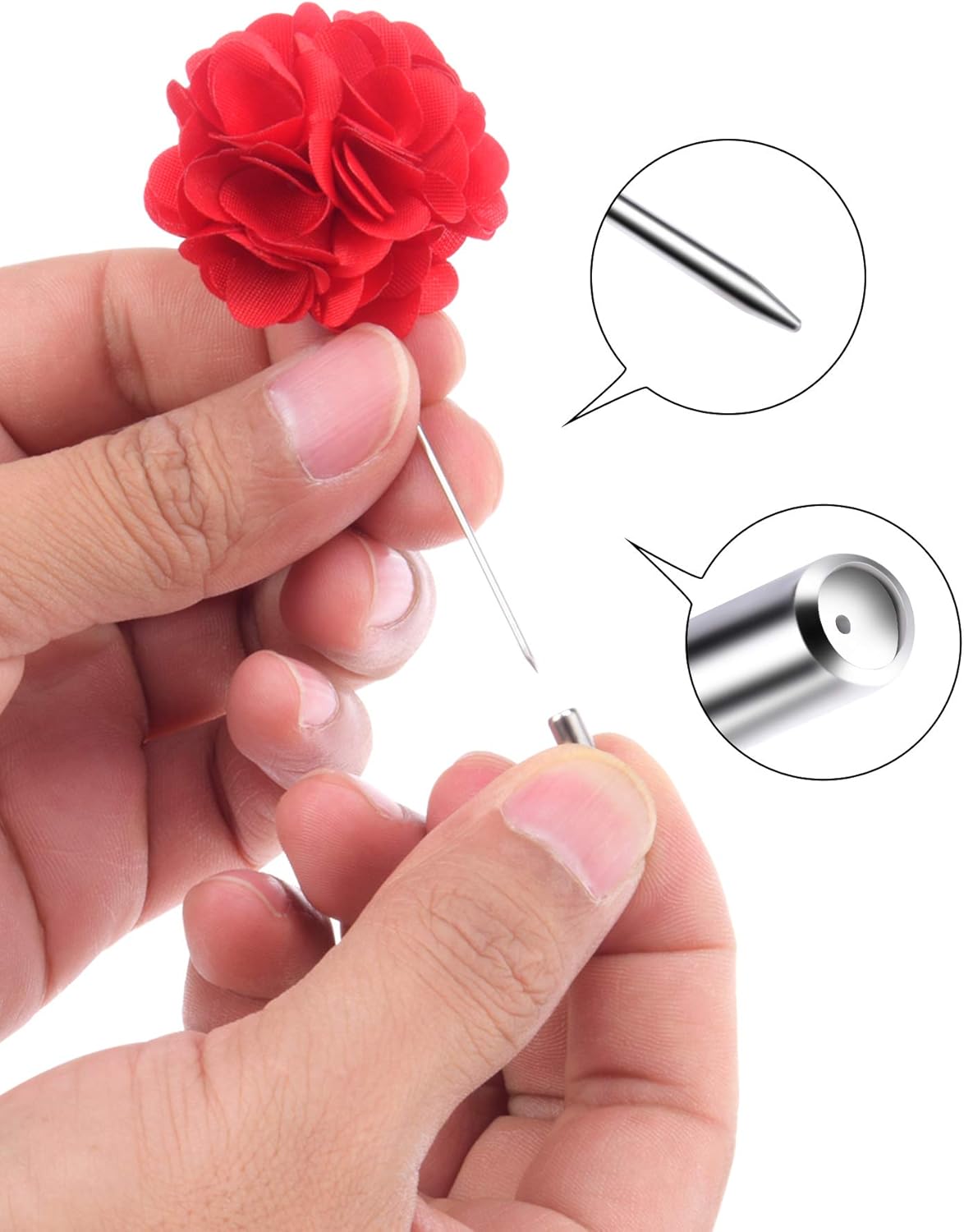 16 Pieces Flower Men's Lapel Pins Handmade Satin Boutonniere Pin for Suit Wedding Groom with a Box(Multicolor 2)