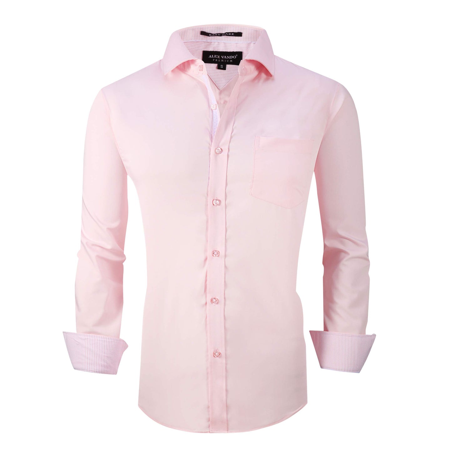 Alex Vando Mens Bamboo Dress Shirts Wrinkle Free Regular Fit Stretch Button Down Shirt