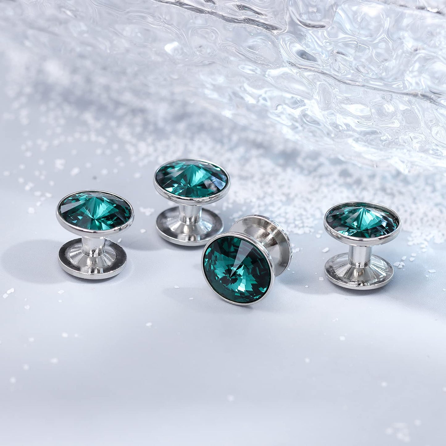 Cufflinks for Men with 4/6 pcs Shirt Studs Set, Gift Box Packed