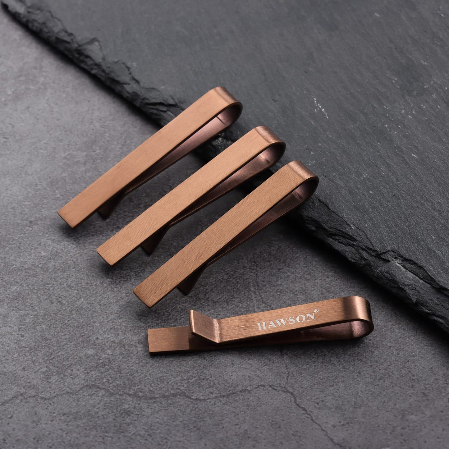 Skinny Tie Clip Bar Set, 2 Inch Tie Clip for Men - Wedding, Meeting, Party Gift Set