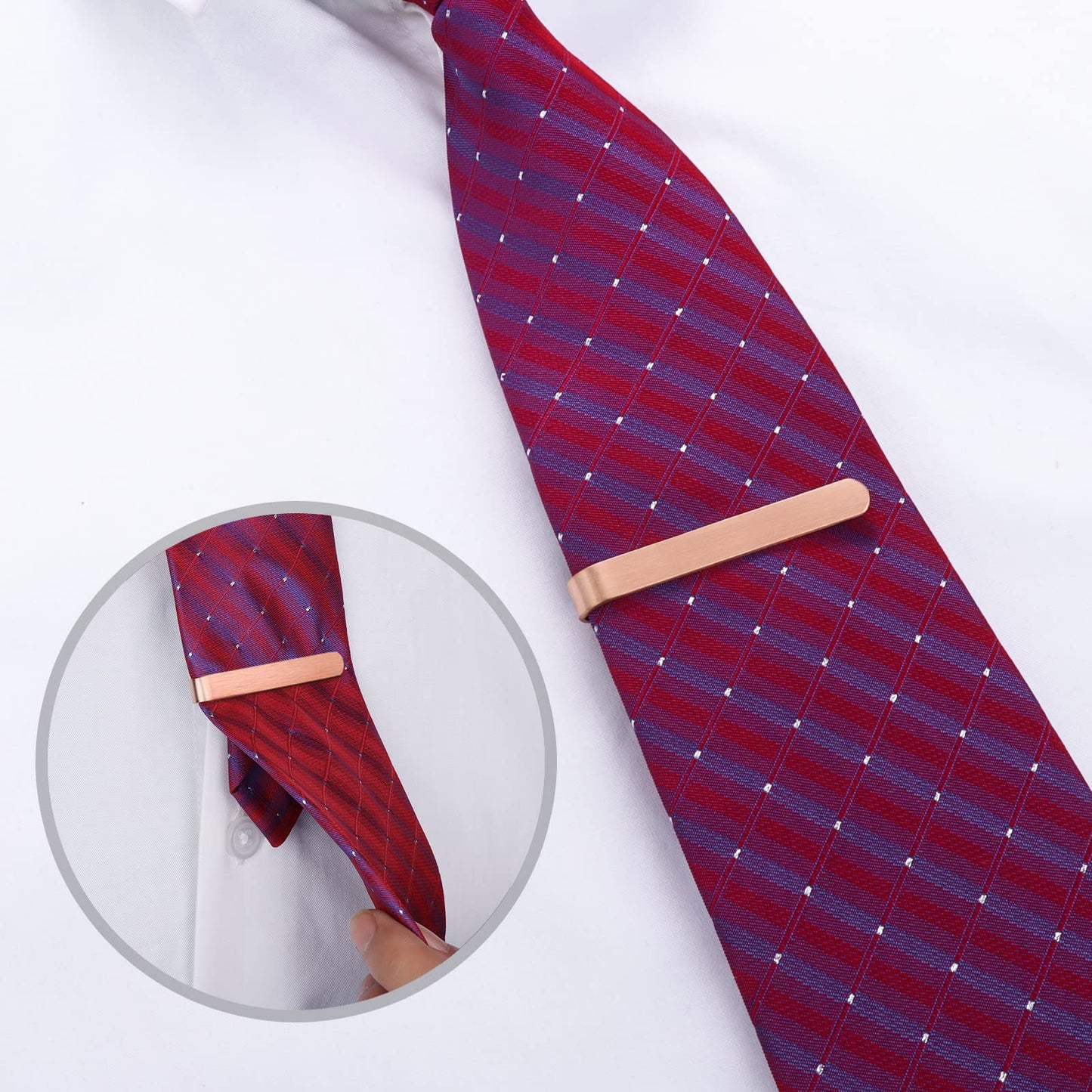 Skinny Tie Clip Bar Set, 2 Inch Tie Clip for Men - Wedding, Meeting, Party Gift Set