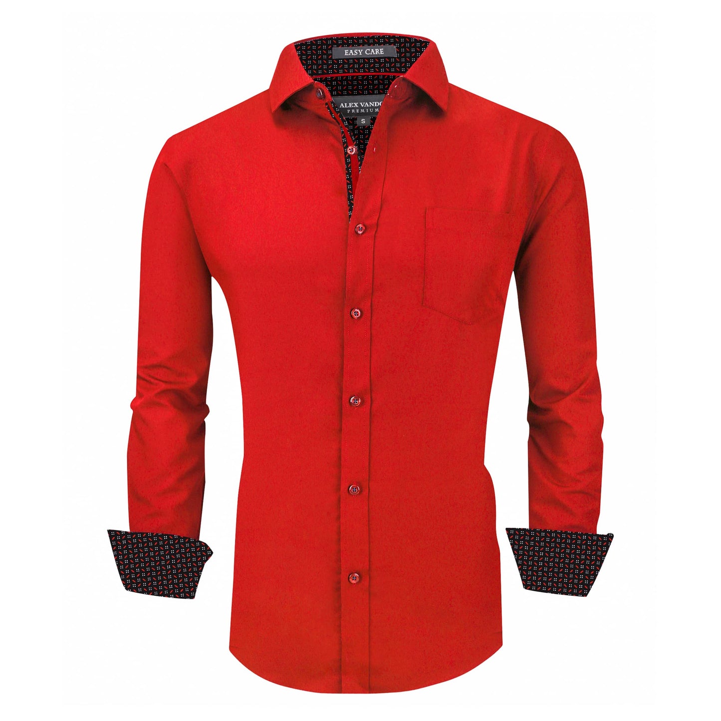Alex Vando Mens Bamboo Dress Shirts Wrinkle Free Regular Fit Stretch Button Down Shirt