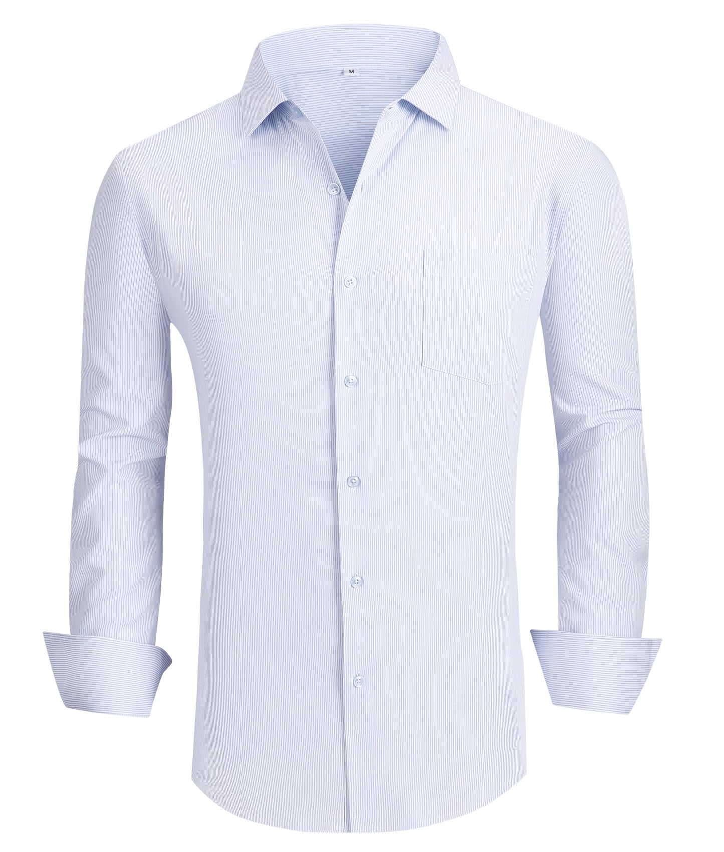 Alex Vando Mens Bamboo Dress Shirts Wrinkle Free Regular Fit Stretch Button Down Shirt